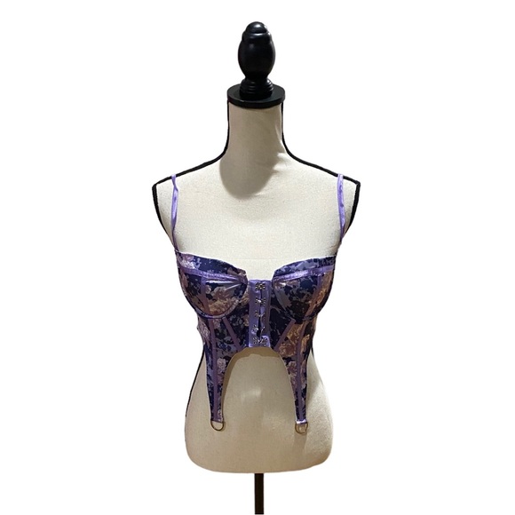 Tops - Corset Style Crop Top with Exposed Zipper